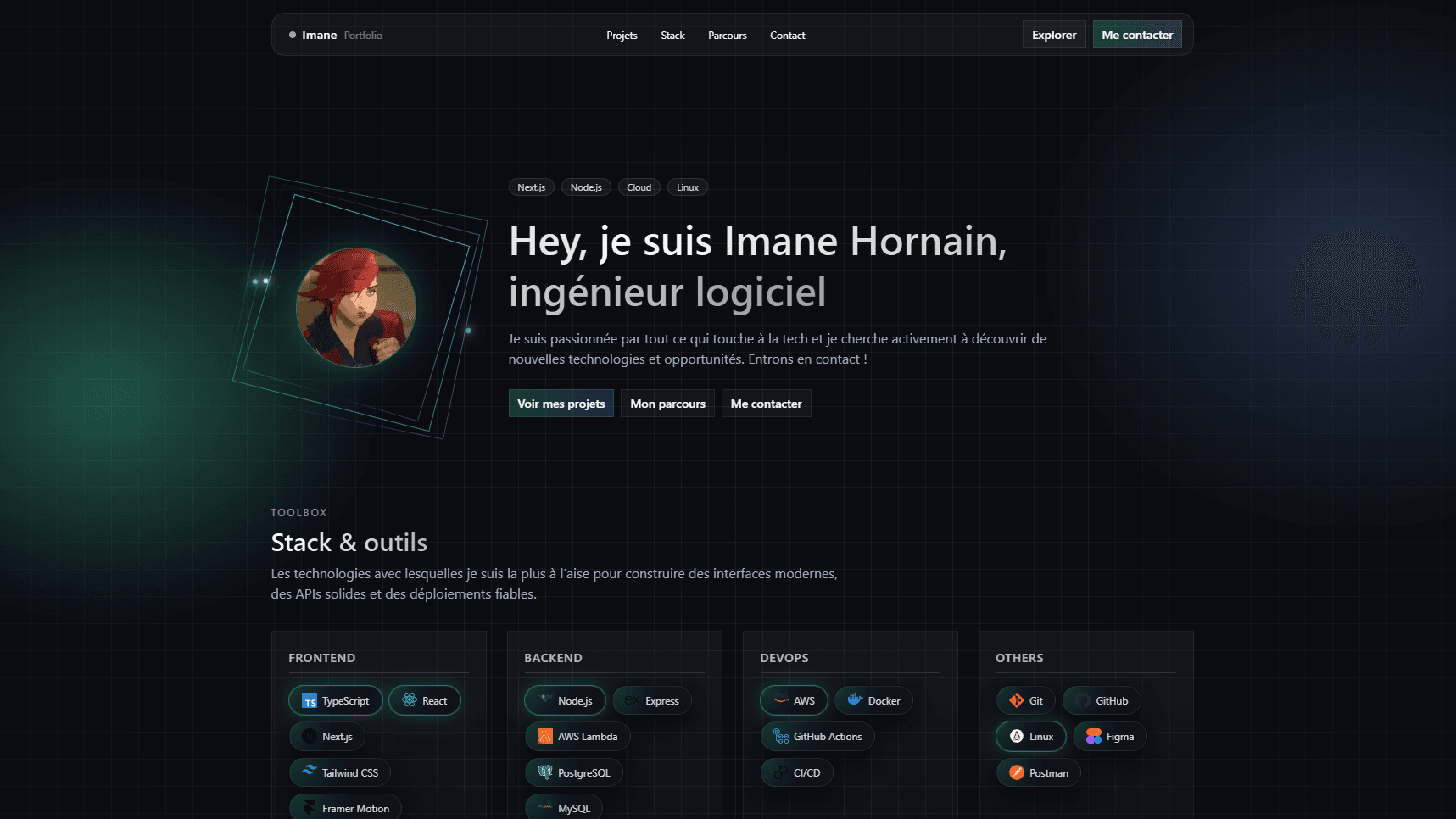 Aperçu du portfolio d’Imane